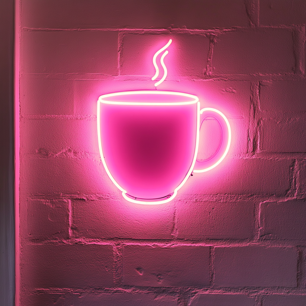 Hot Chocolate Mug - Pink Neon Sign, 24 Inches