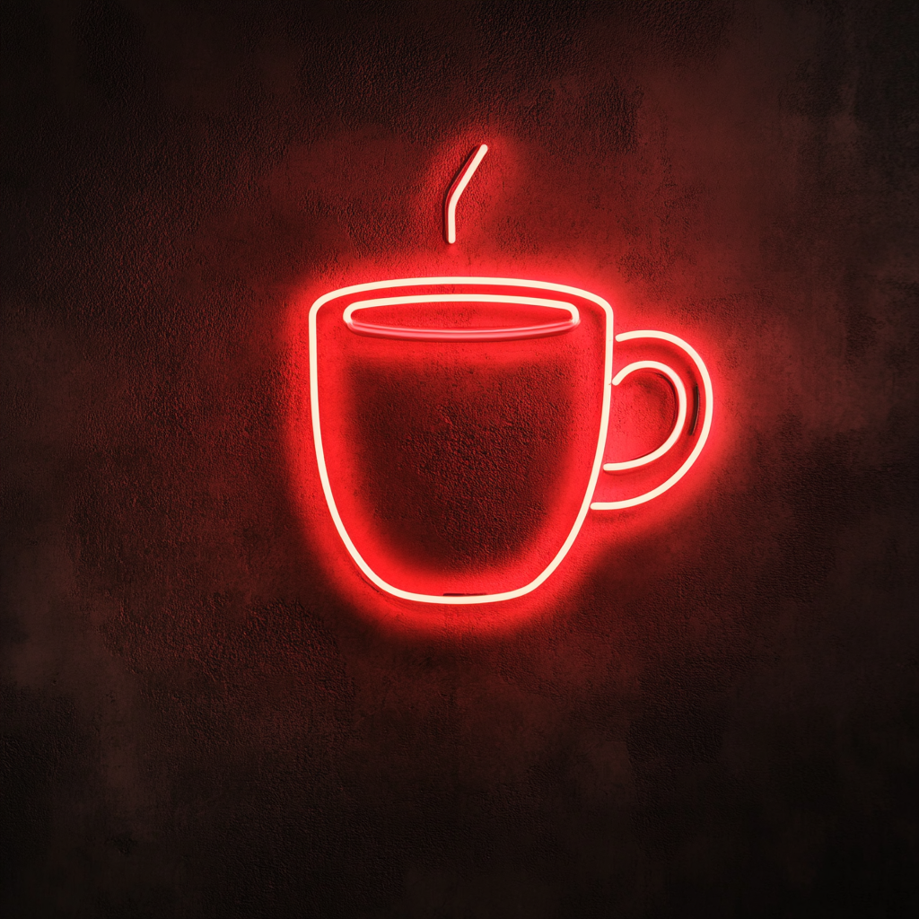 Hot Chocolate Mug - Red Neon Sign, 18 Inches