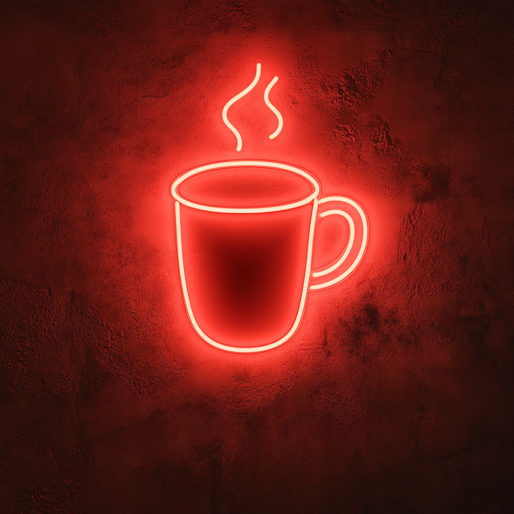 Hot Chocolate Mug - Red Neon Sign, 24 Inches