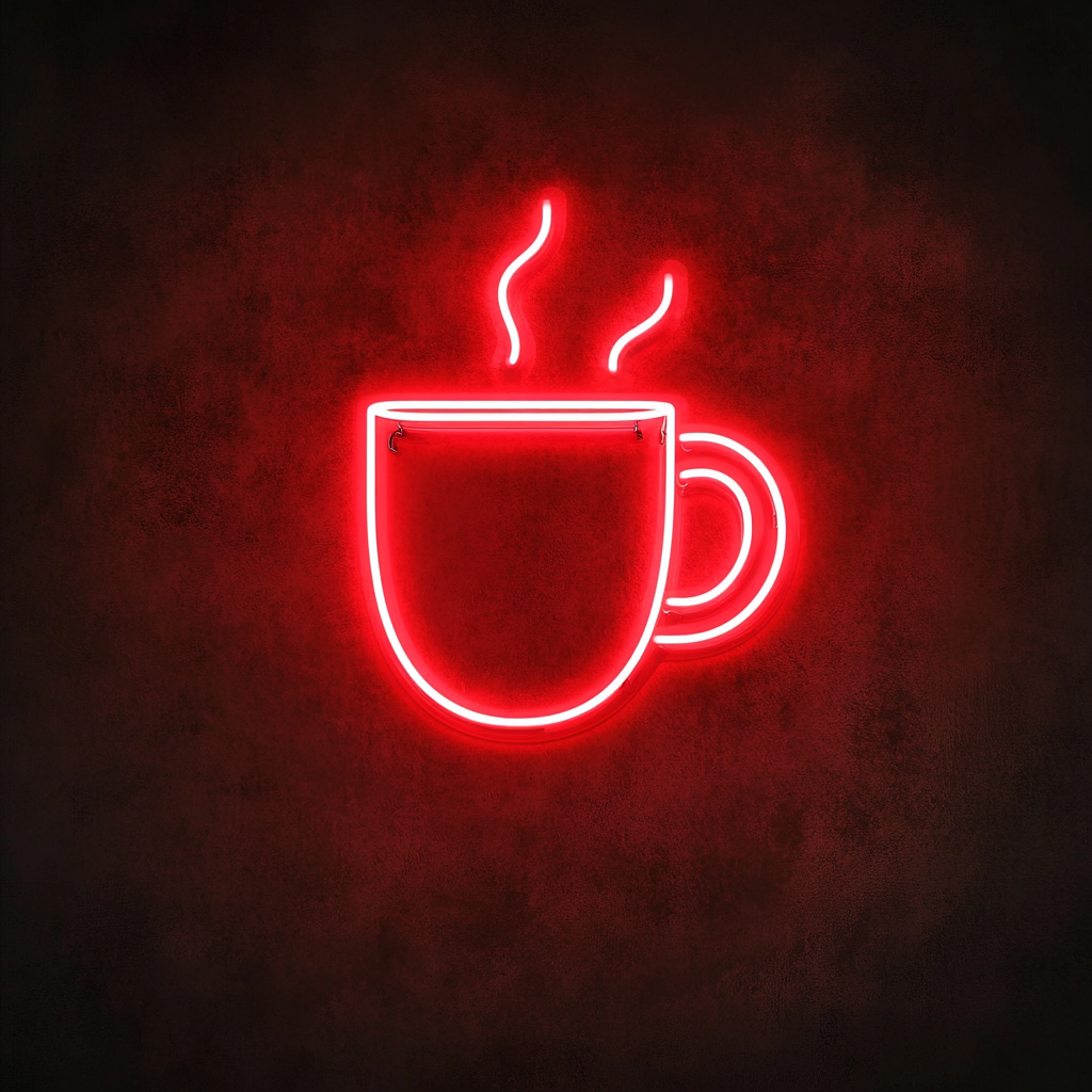 Hot Chocolate Mug - Red Neon Sign, 18 Inches