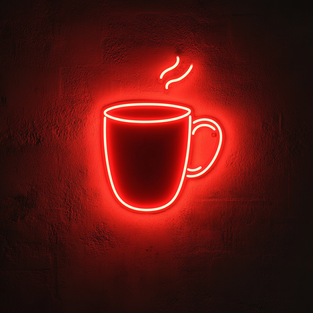 Hot Chocolate Mug - Red Neon Sign, 18 Inches