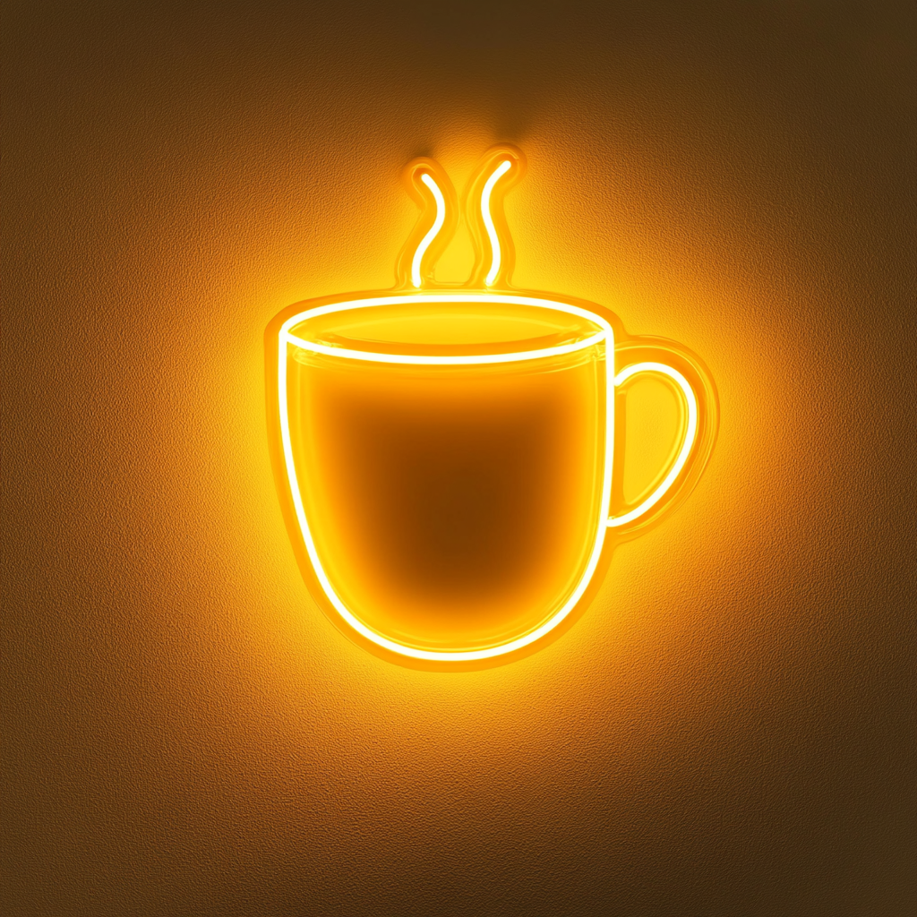 Hot Chocolate Mug - Yellow Neon Sign, 24 Inches