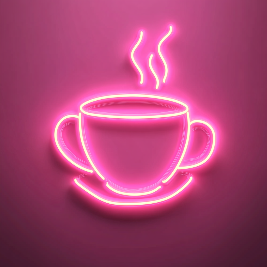 Hot Cup of Tea - Pink Neon Sign, 24 Inches