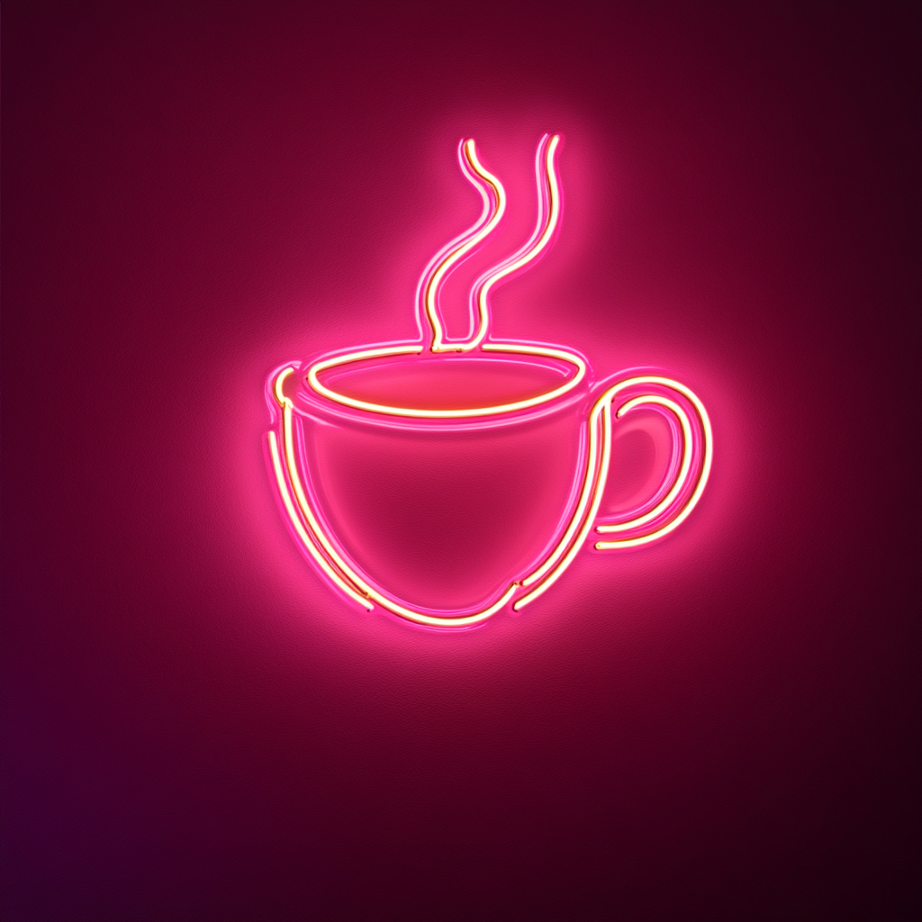 Hot Cup of Tea - Pink Neon Sign, 24 Inches