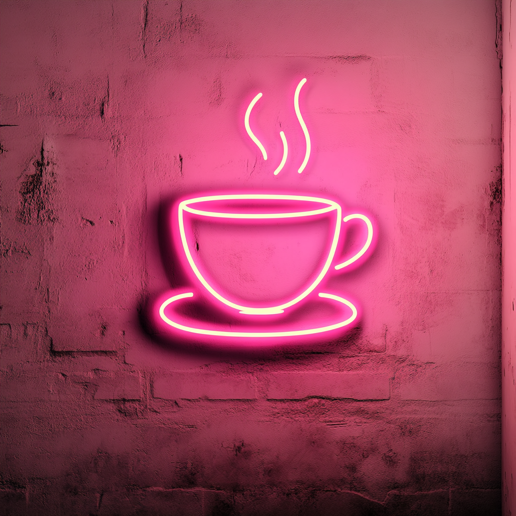 Hot Cup of Tea - Pink Neon Sign, 18 Inches