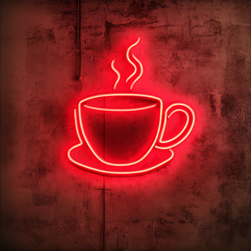 Hot Cup of Tea - Red Neon Sign, 24 Inches