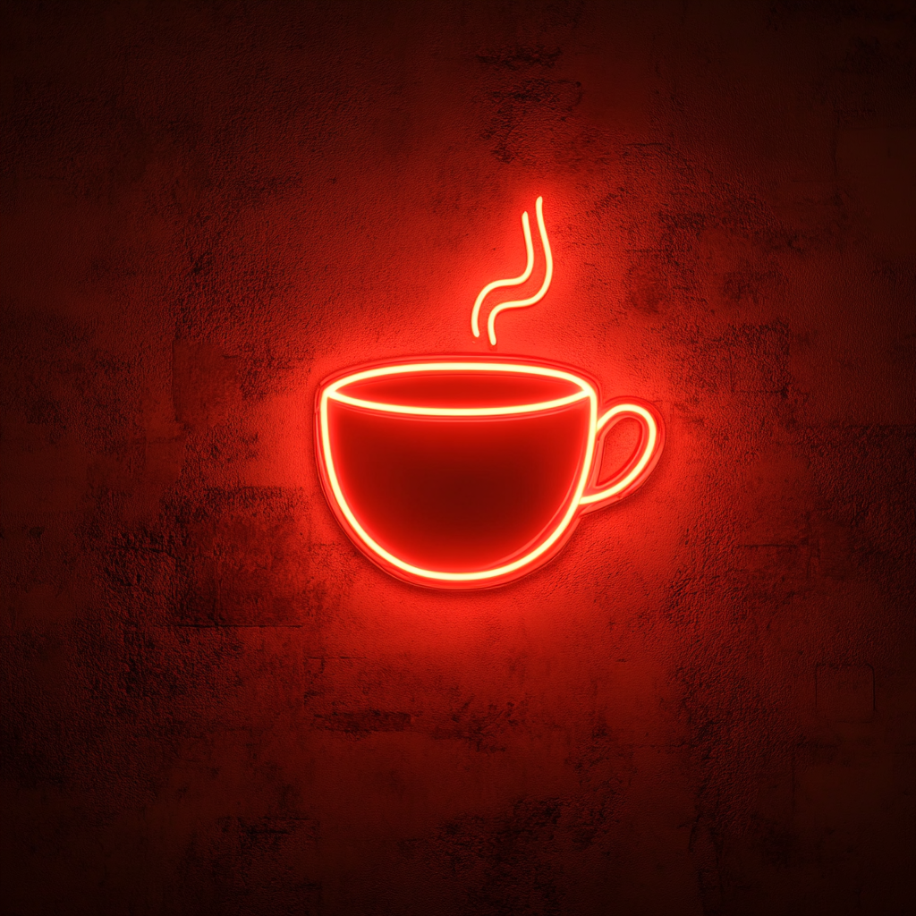 Hot Cup of Tea - Red Neon Sign, 24 Inches