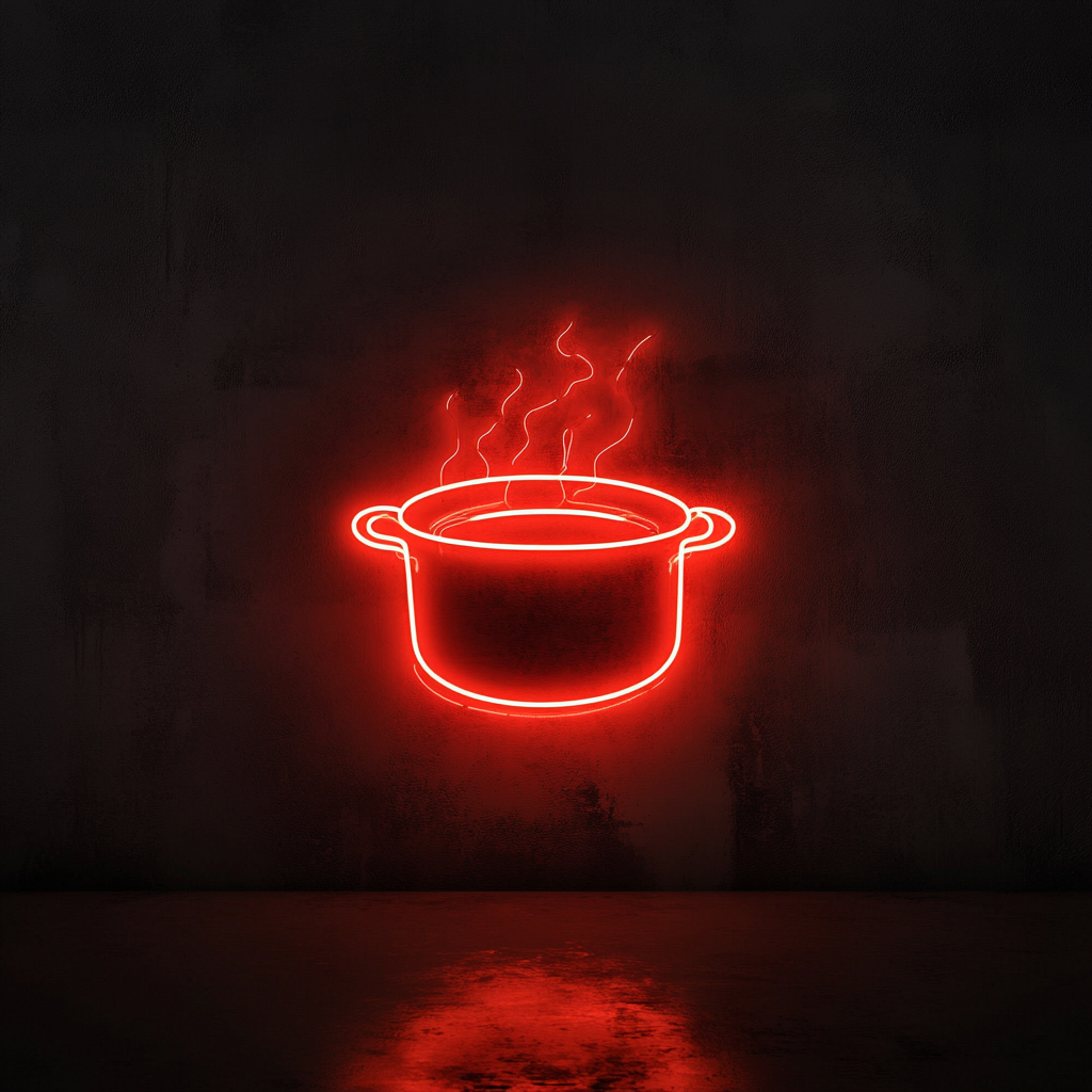 Hot Soup Pot - Red Neon Sign, 18 Inches