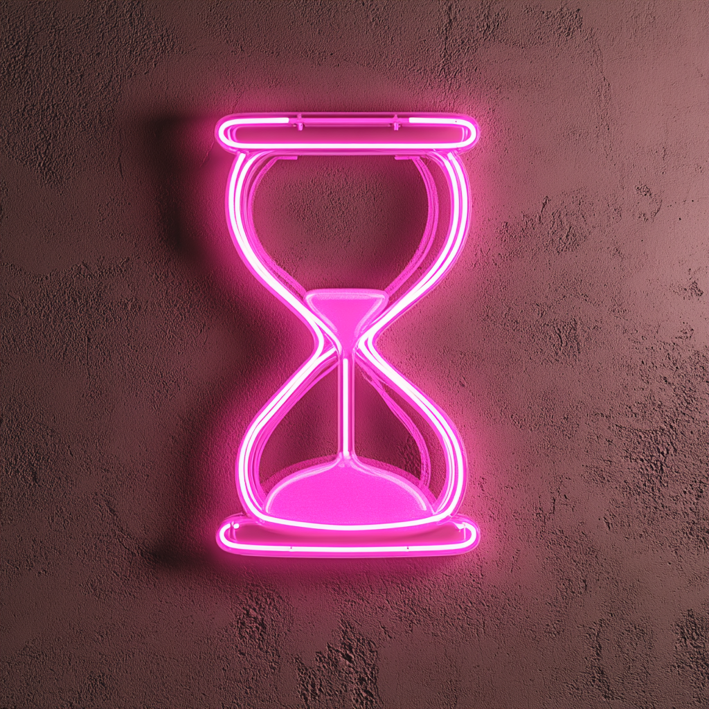 Hourglass - Pink Neon Sign, 24 Inches
