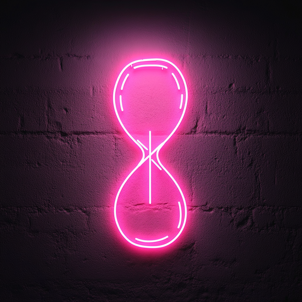 Hourglass - Pink Neon Sign, 24 Inches