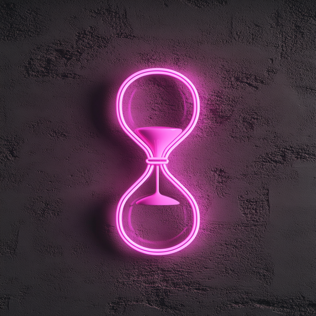Hourglass - Pink Neon Sign, 18 Inches