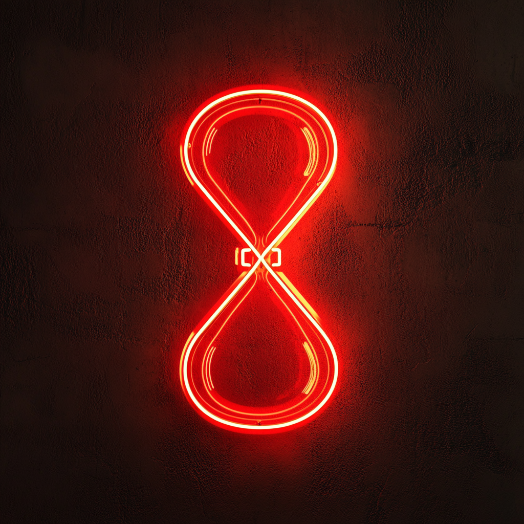 Hourglass - Red Neon Sign, 24 Inches