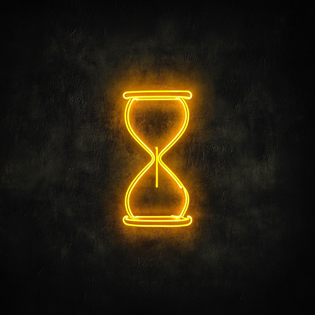 Hourglass - Yellow Neon Sign, 24 Inches