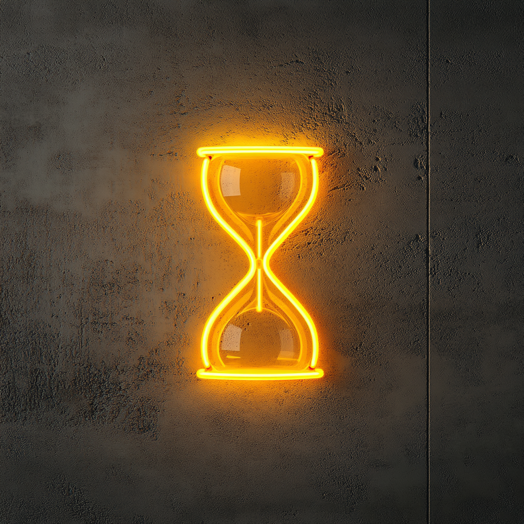 Hourglass - Yellow Neon Sign, 24 Inches