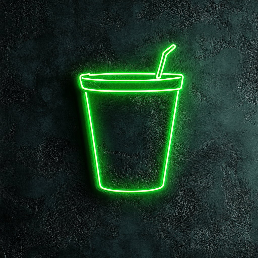 Ice Bucket - Green Neon Sign, 24 Inches