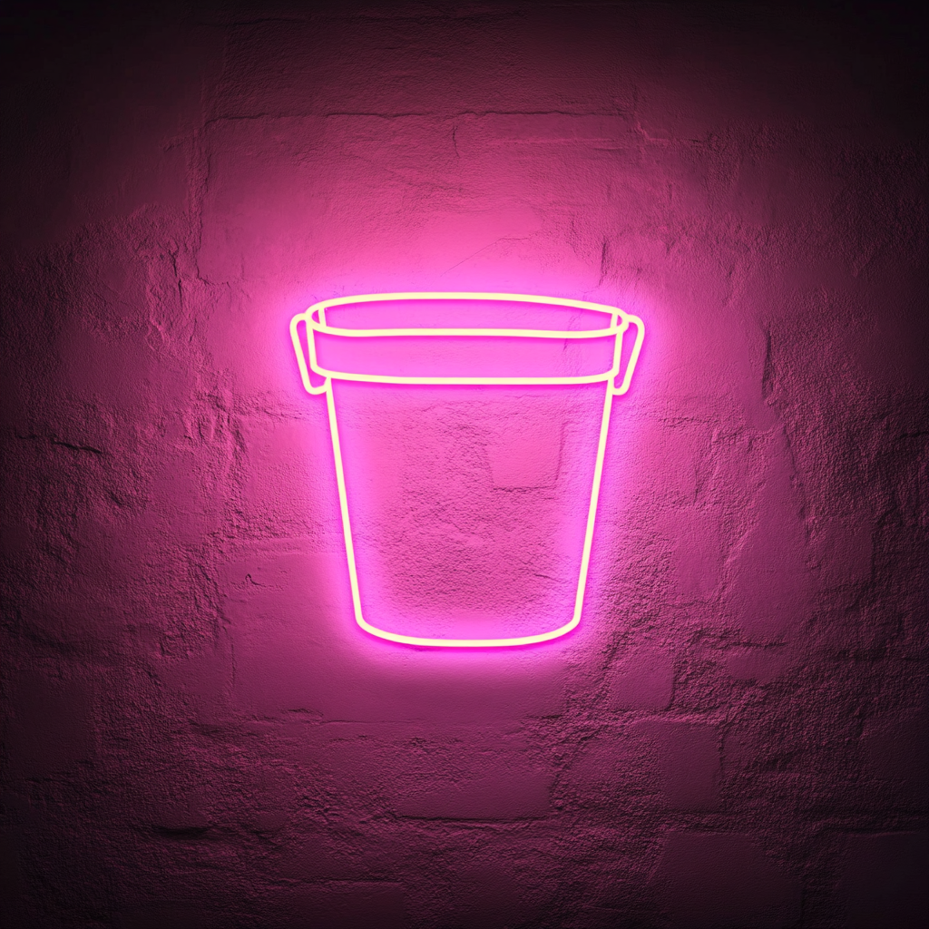 Ice Bucket - Pink Neon Sign, 18 Inches