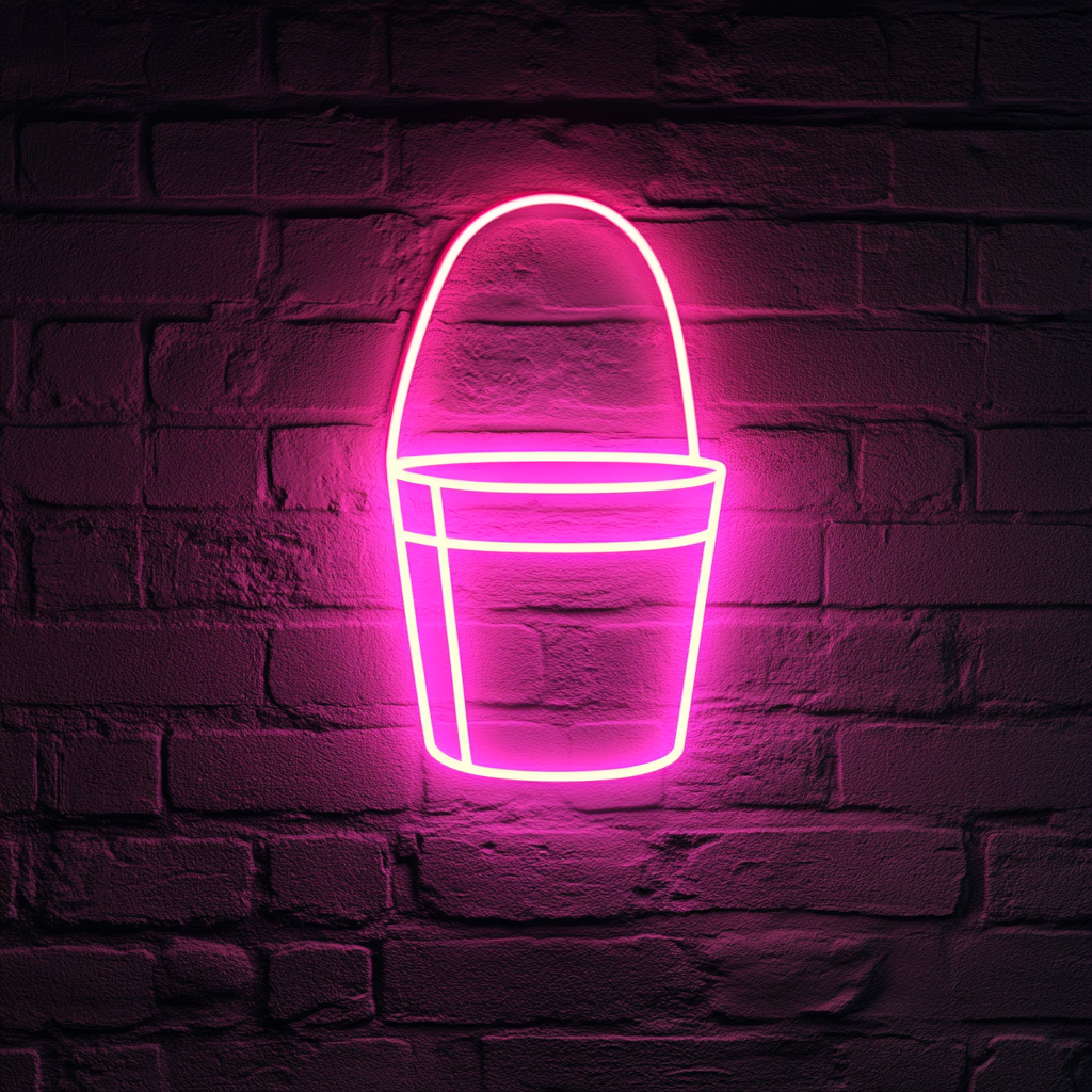 Ice Bucket - Pink Neon Sign, 24 Inches