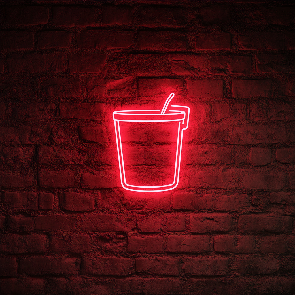 Ice Bucket - Red Neon Sign, 18 Inches