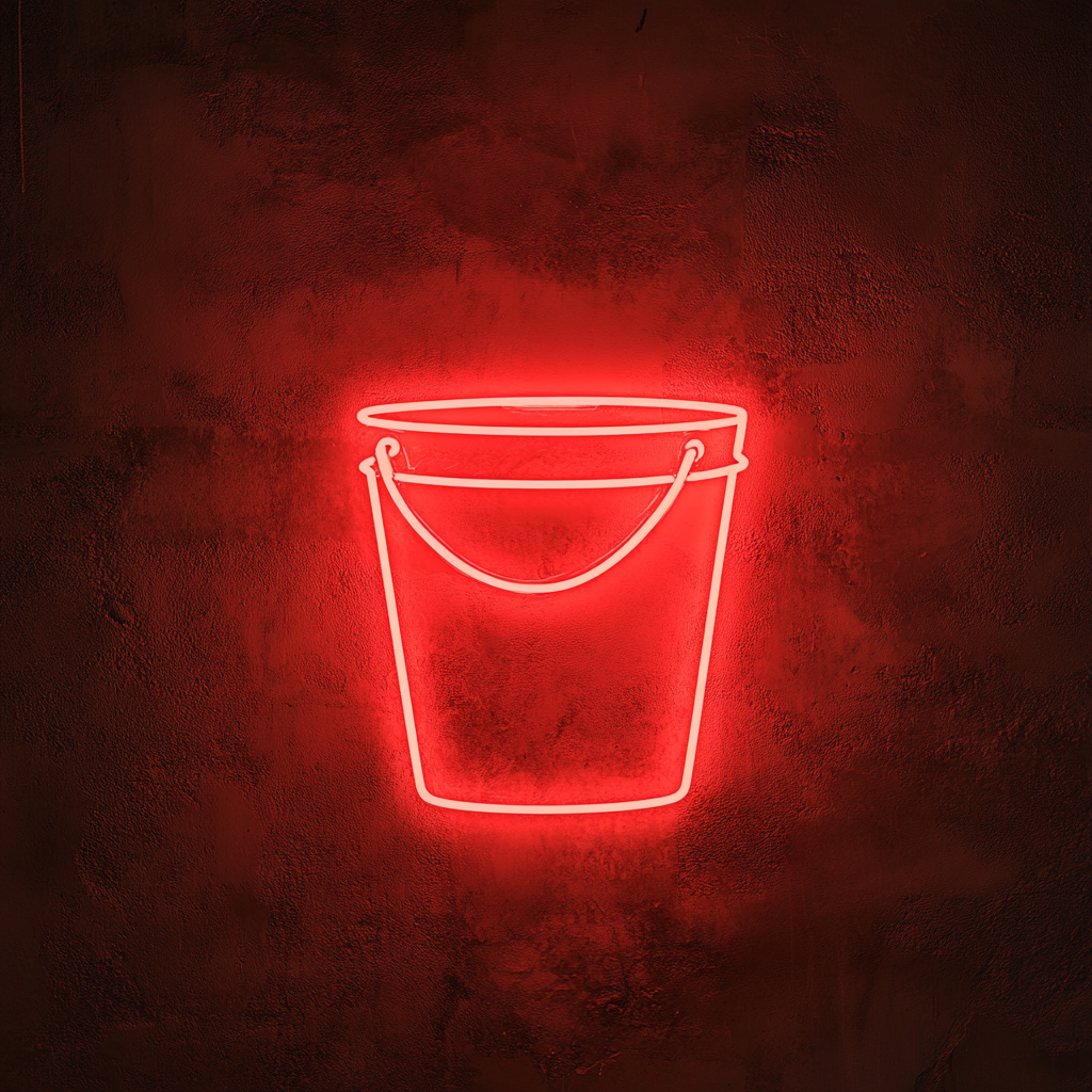 Ice Bucket - Red Neon Sign, 18 Inches