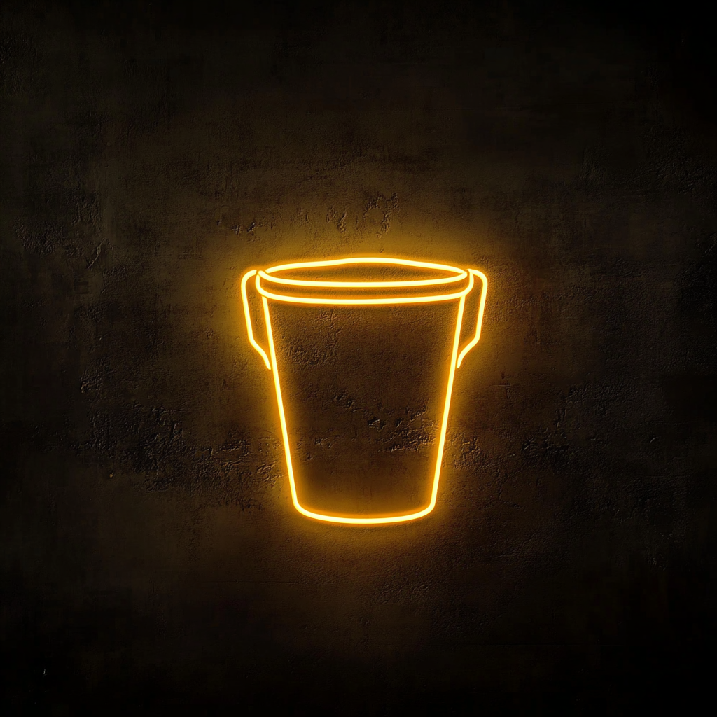 Ice Bucket - Yellow Neon Sign, 24 Inches