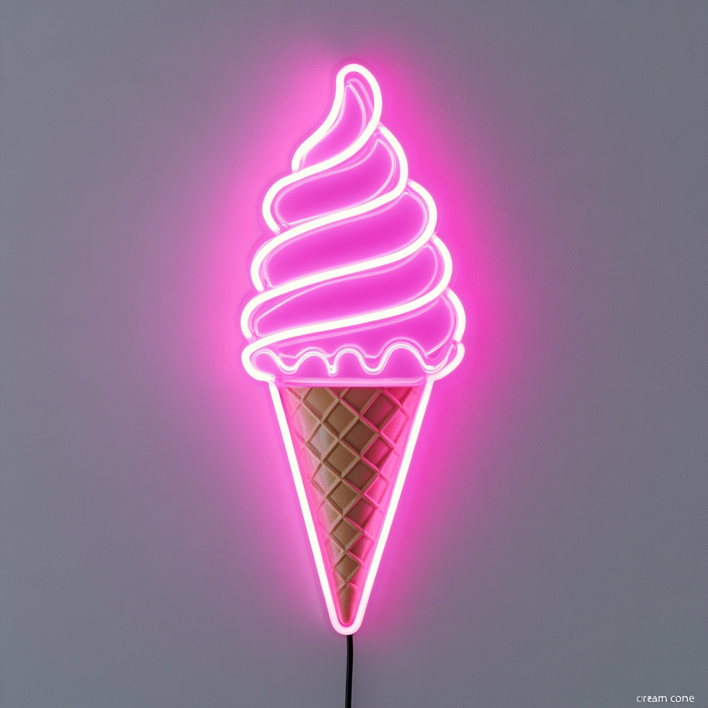 Ice Cream - Pink Neon Sign, 24 Inches