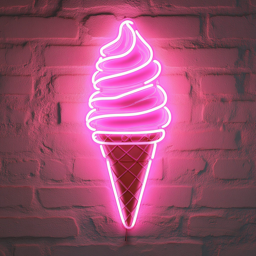 Ice Cream - Pink Neon Sign, 24 Inches