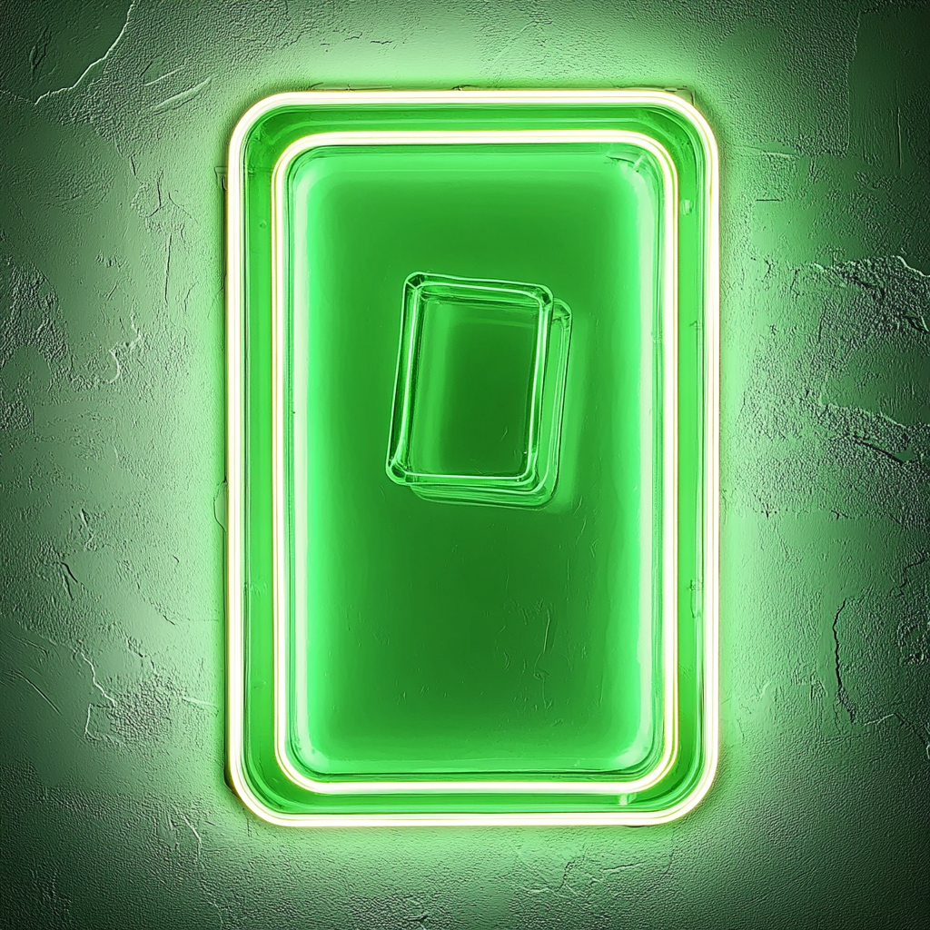 Ice Cube Tray - Green Neon Sign, 18 Inches