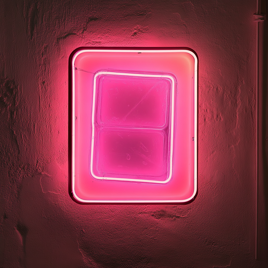 Ice Cube Tray - Pink Neon Sign, 24 Inches