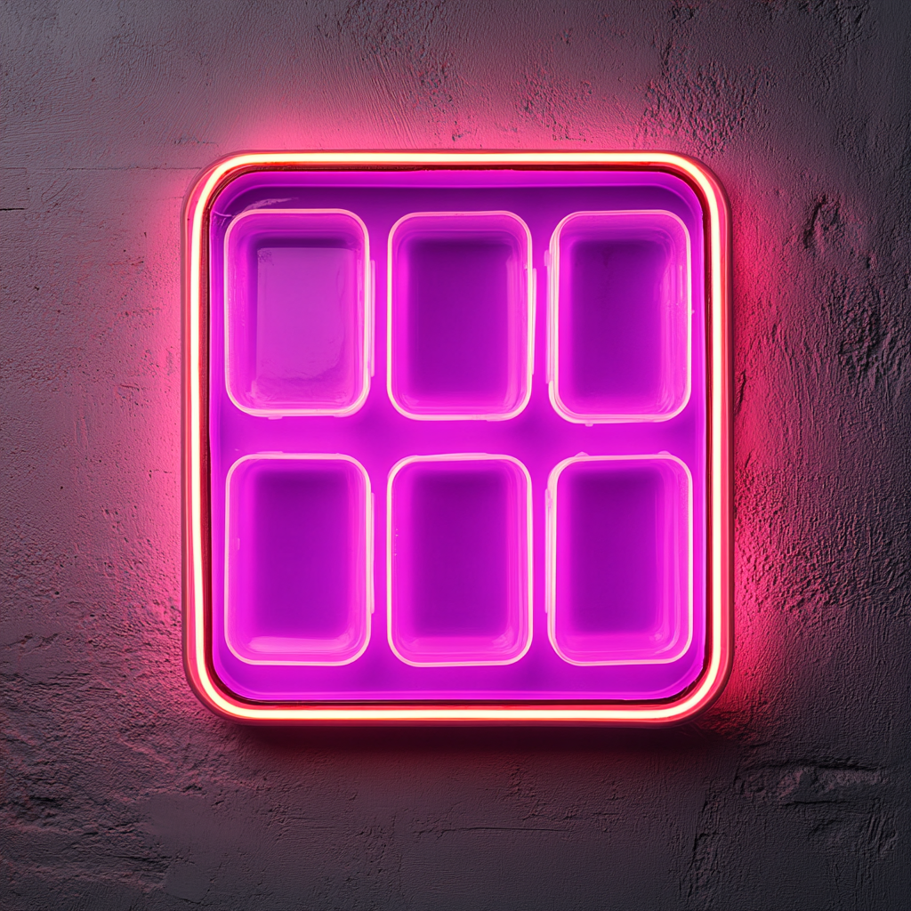 Ice Cube Tray - Pink Neon Sign, 18 Inches