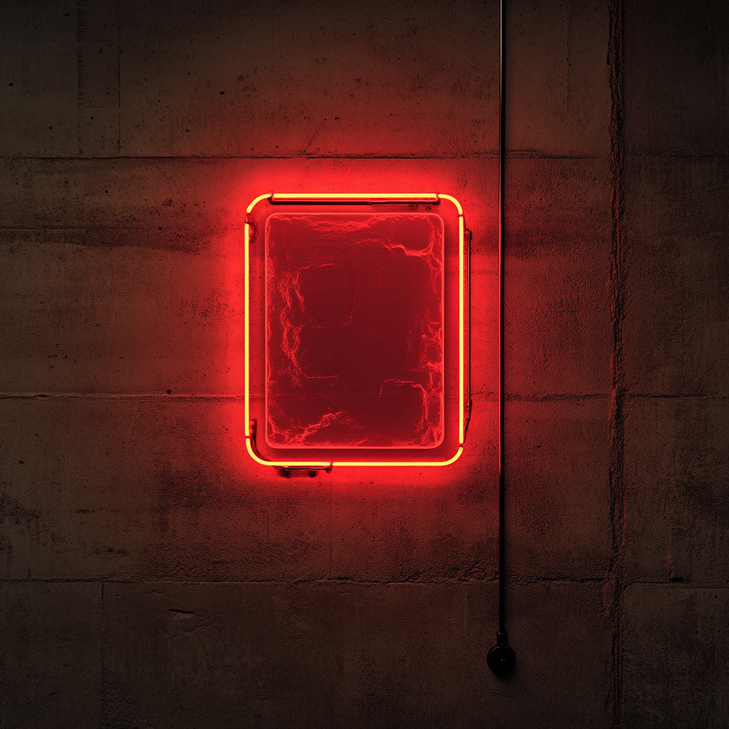 Ice Cube Tray - Red Neon Sign, 18 Inches