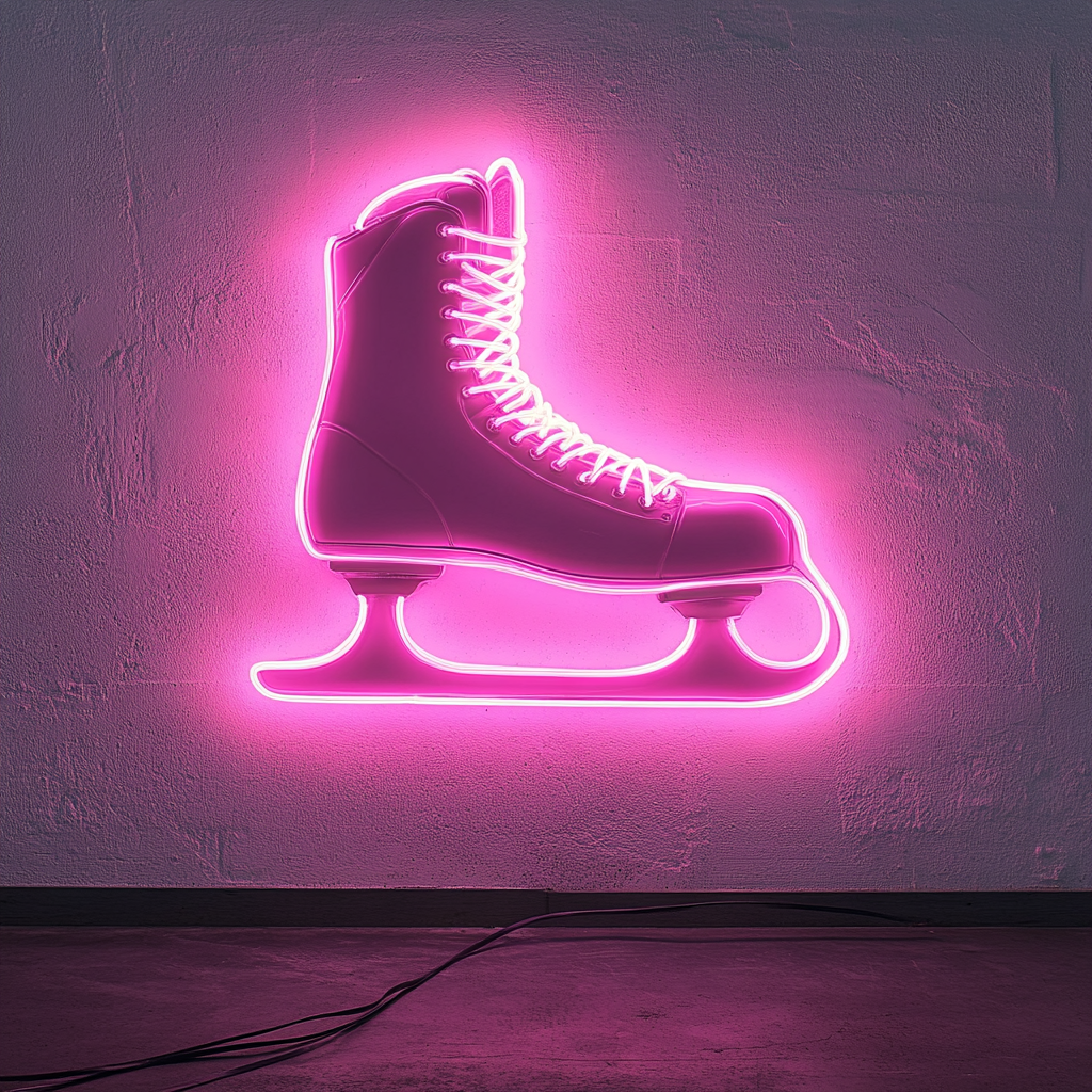 Ice Skate - Pink Neon Sign, 24 Inches