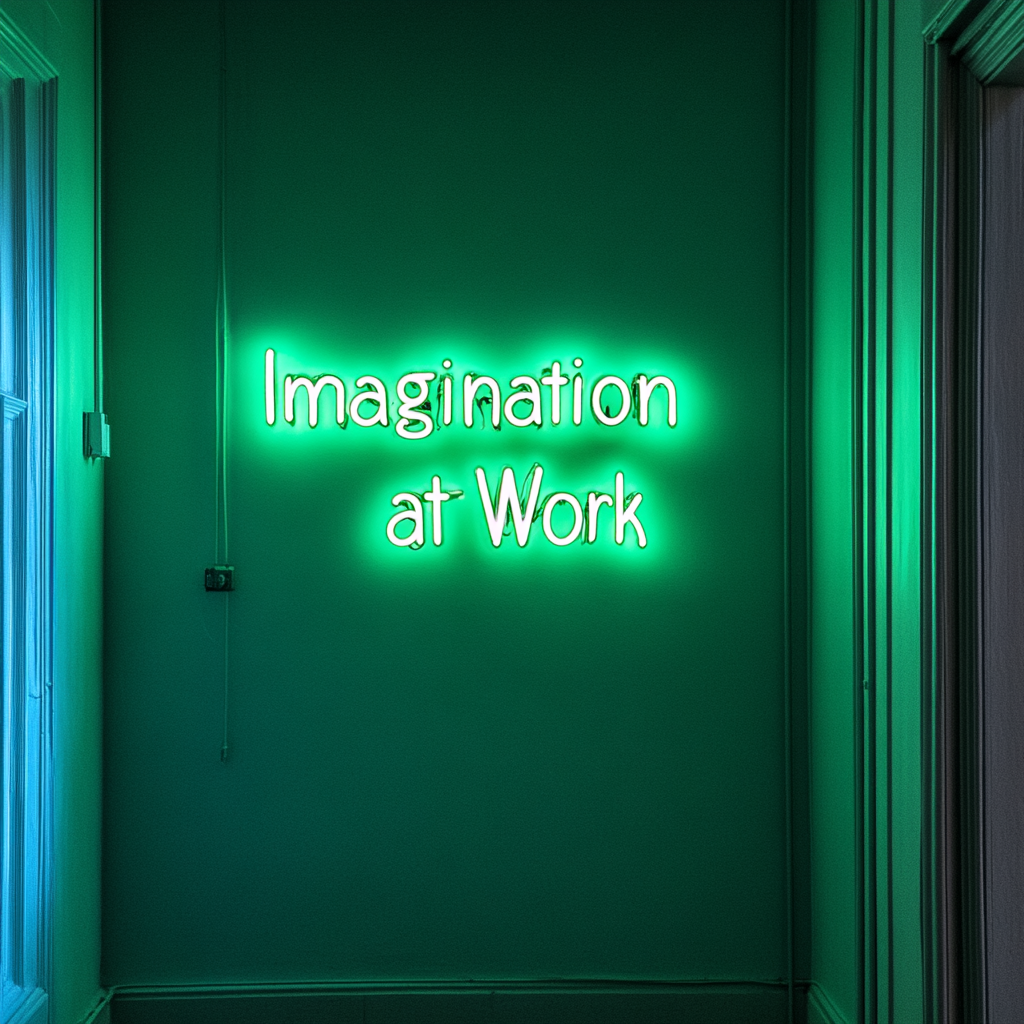 "Imagination at Work" - Green Neon Sign, 24 Inches