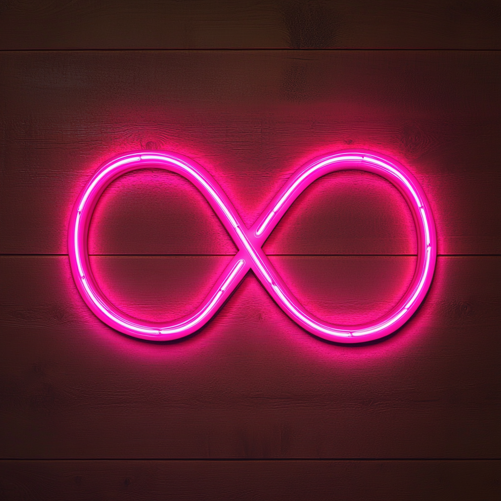 Infinity Symbol - Pink Neon Sign, 24 Inches