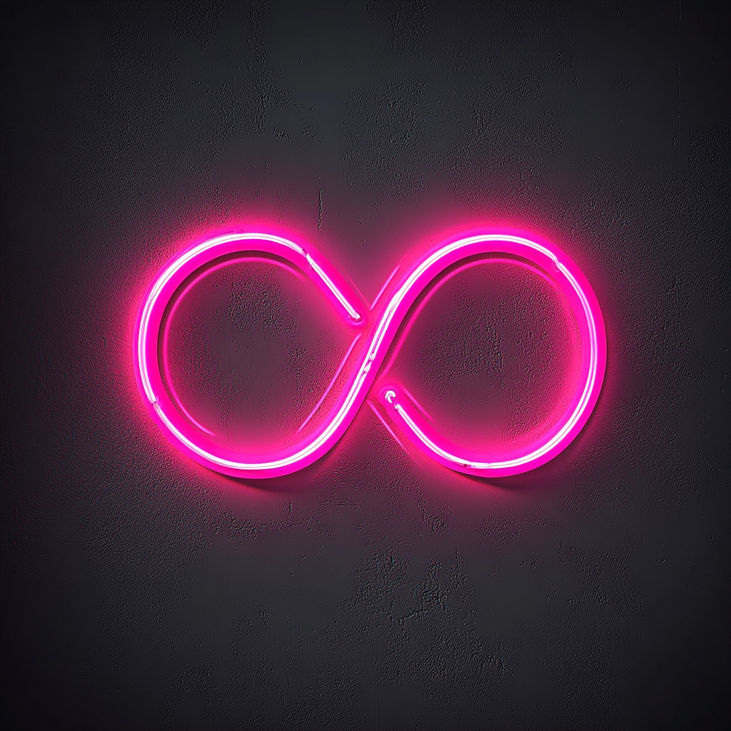 Infinity Symbol - Pink Neon Sign, 24 Inches