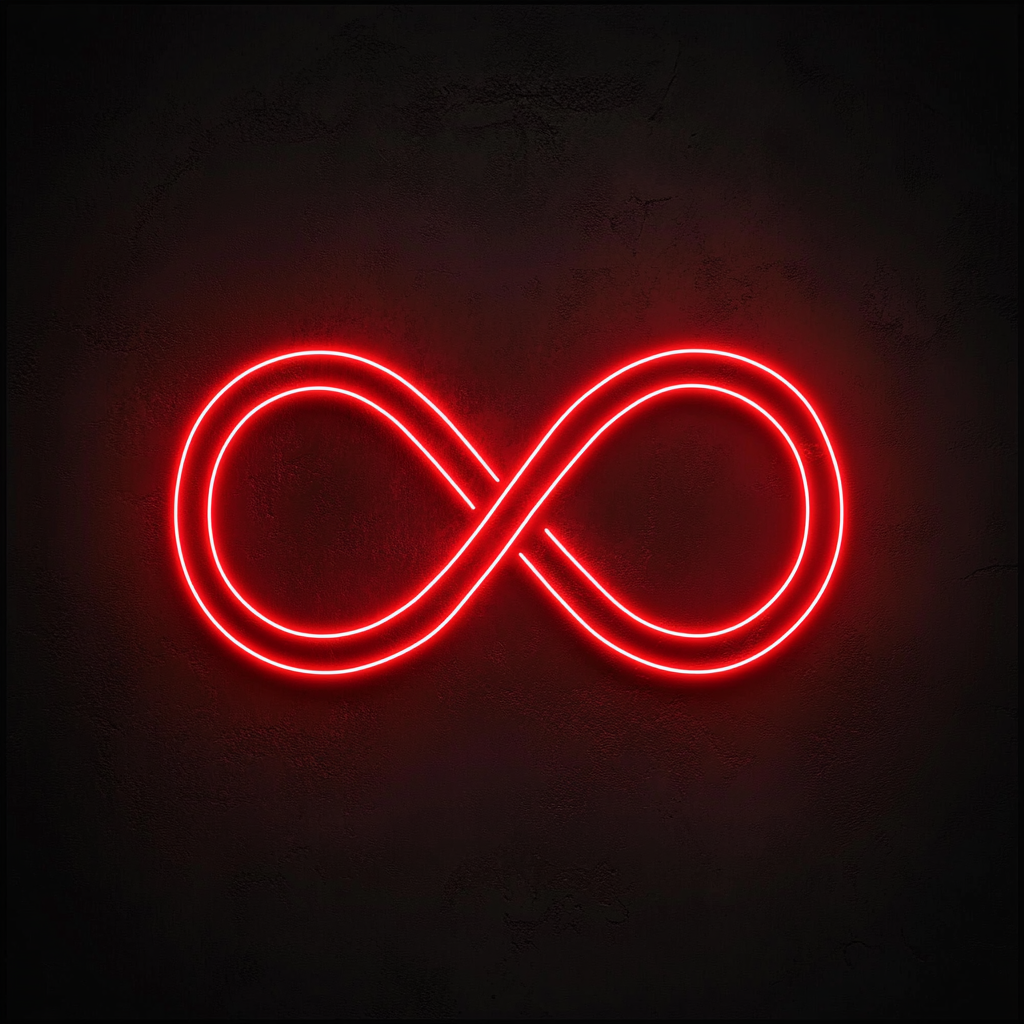 Infinity Symbol - Red Neon Sign, 24 Inches