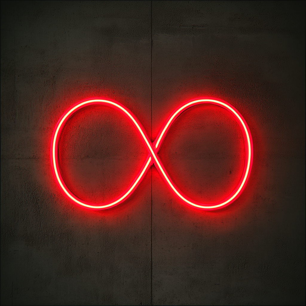 Infinity Symbol - Red Neon Sign, 18 Inches