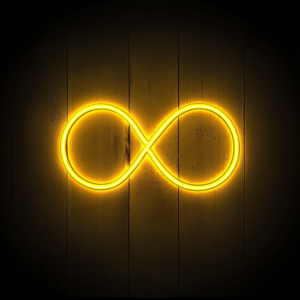Infinity Symbol - Yellow Neon Sign, 18 Inches