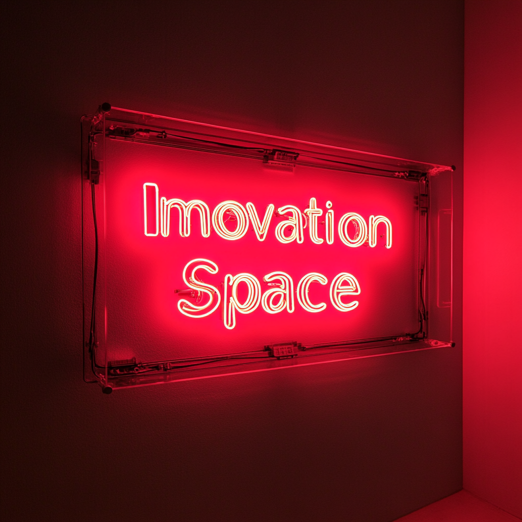 "Innovation Space" - Red Neon Sign, 24 Inches