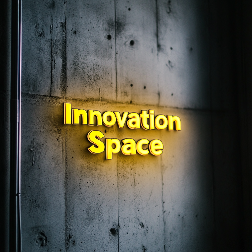 "Innovation Space" - Yellow Neon Sign, 24 Inches