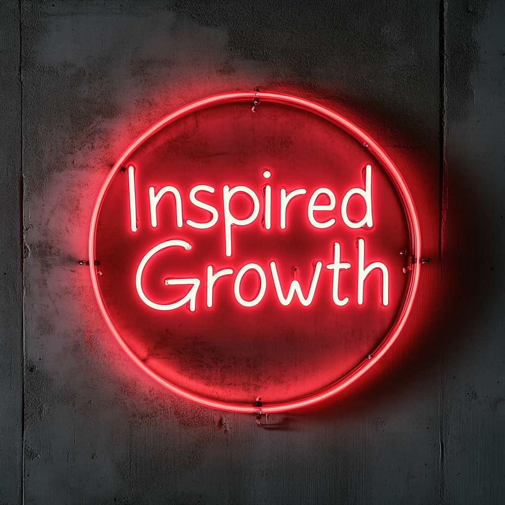 "Inspired Growth" - Red Neon Sign, 24 Inches