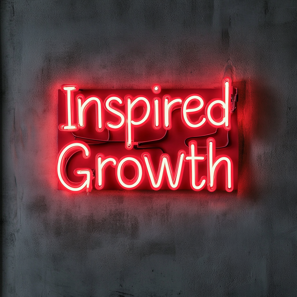 "Inspired Growth" - Red Neon Sign, 24 Inches