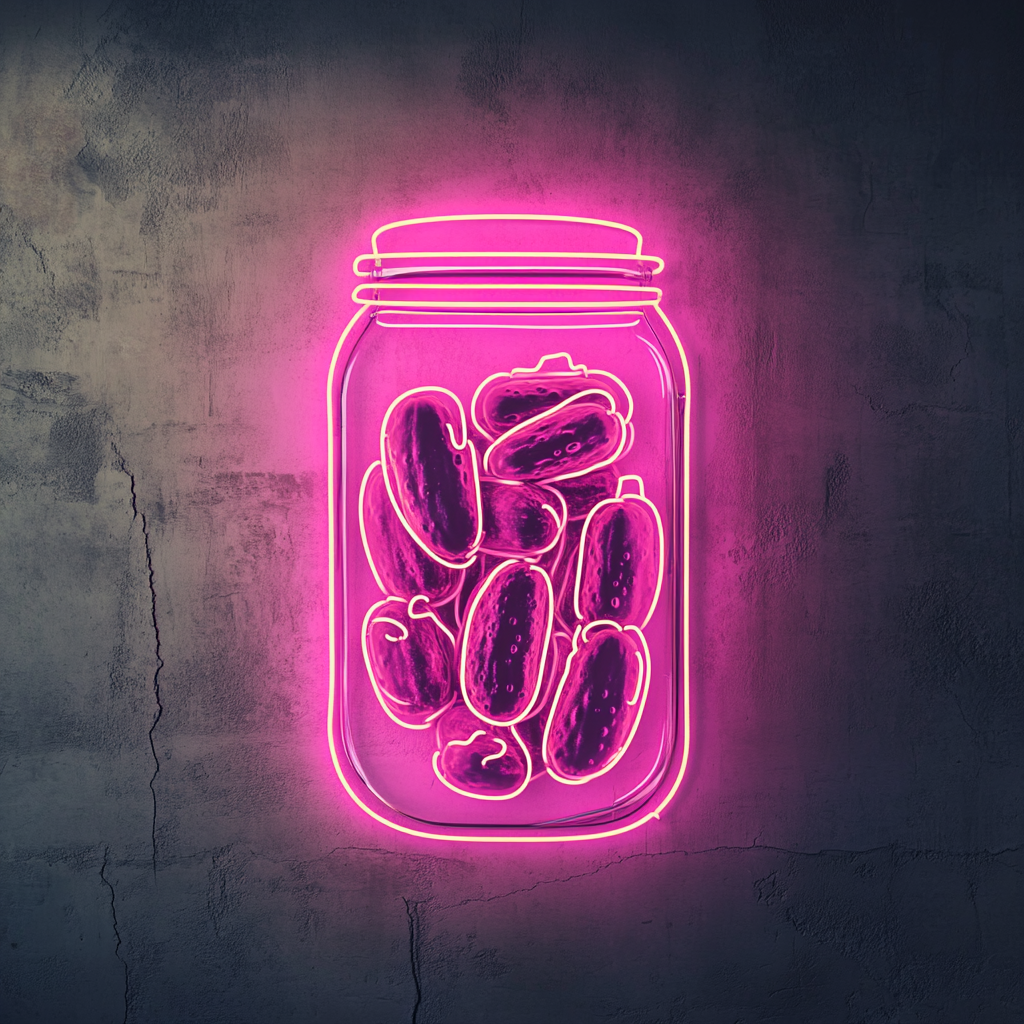 Jar of Pickles - Pink Neon Sign, 24 Inches