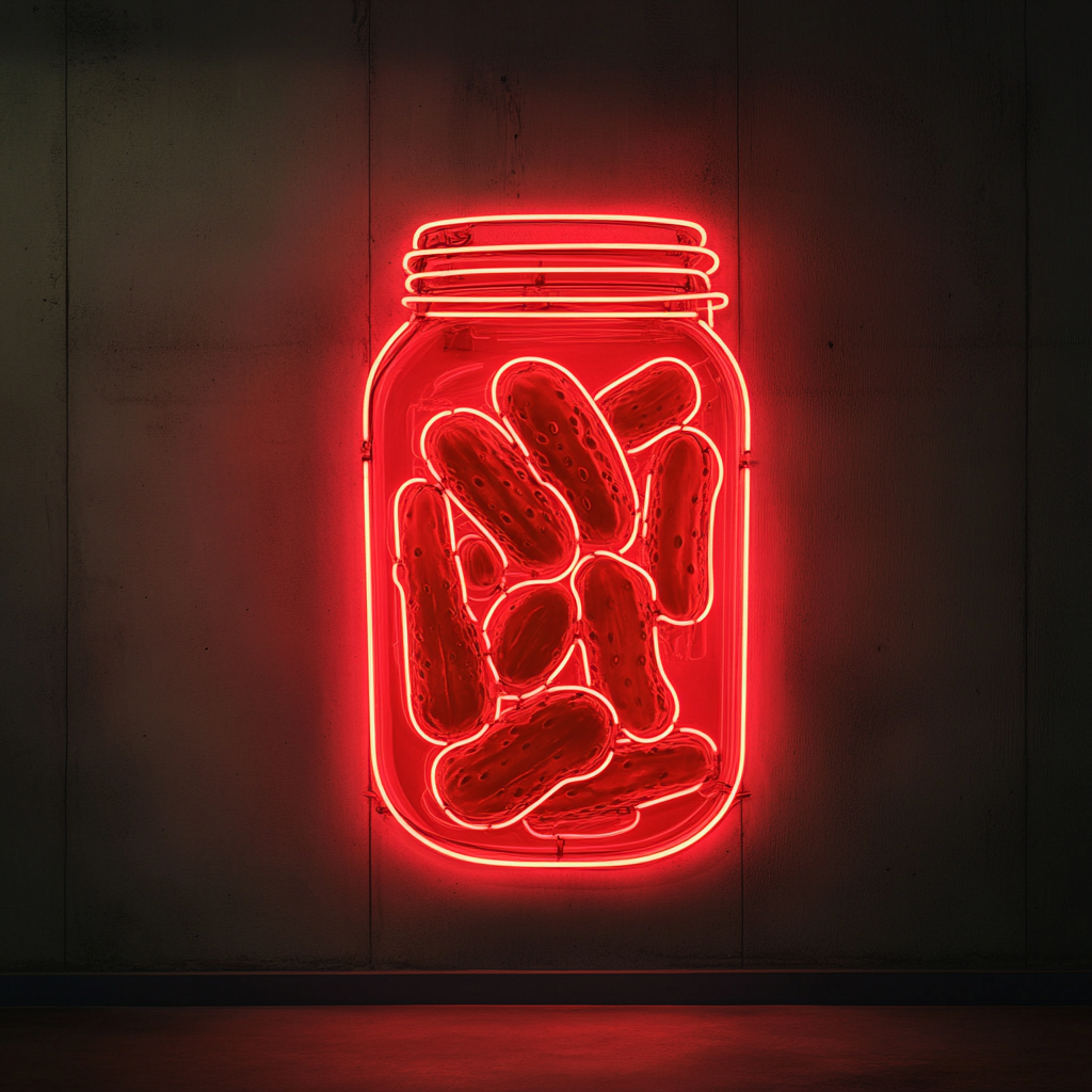 Jar of Pickles - Red Neon Sign, 18 Inches