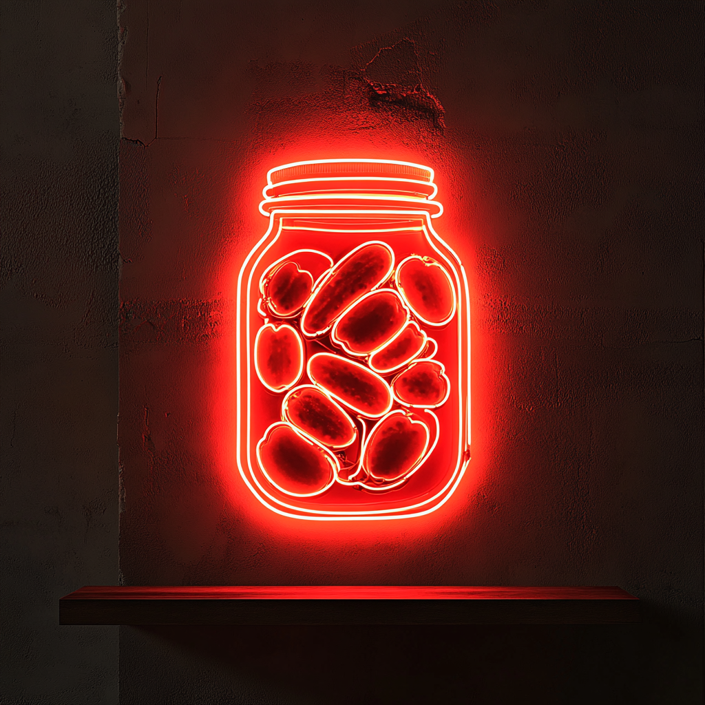 Jar of Pickles - Red Neon Sign, 24 Inches