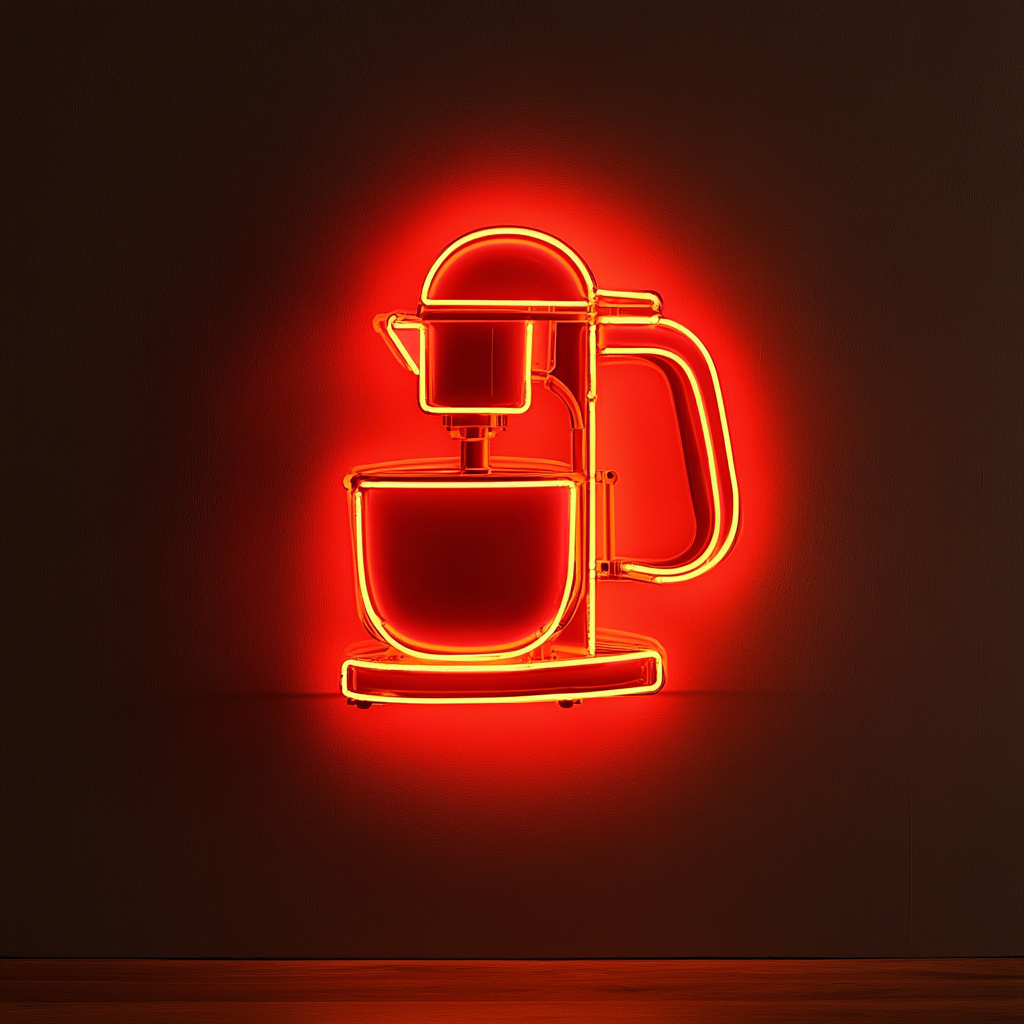 Juicer with Orange - Red Neon Sign, 18 Inches