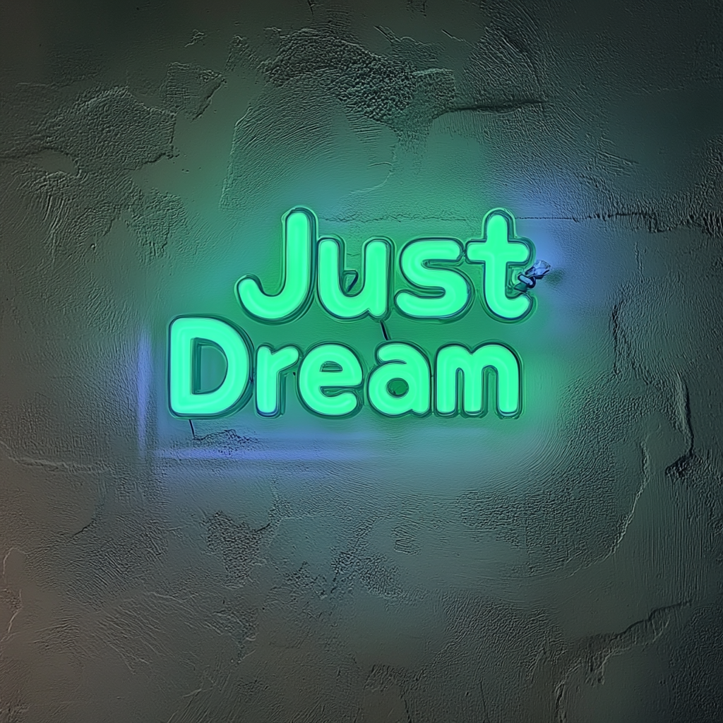 Just Dream - Green Neon Sign, 24 Inches