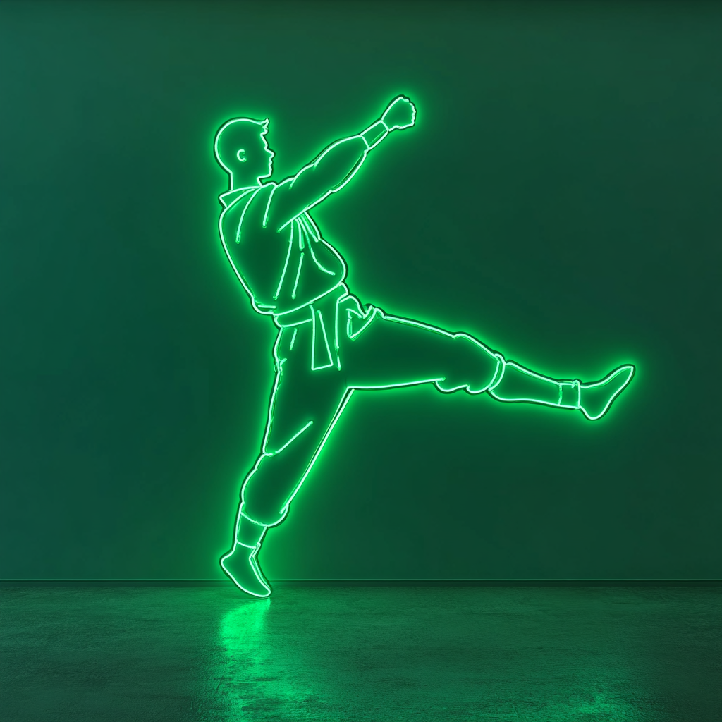 Karate - Green Neon Sign, 24 Inches