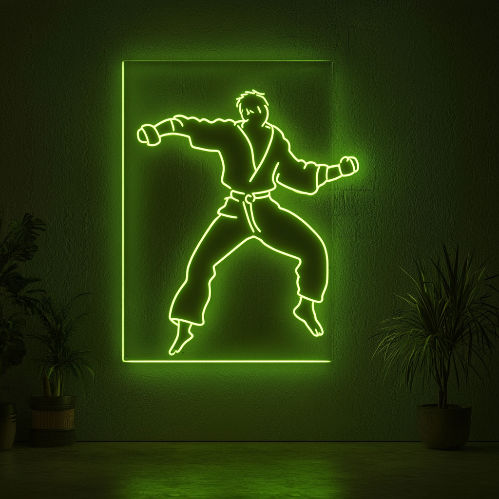 Karate - Green Neon Sign, 18 Inches