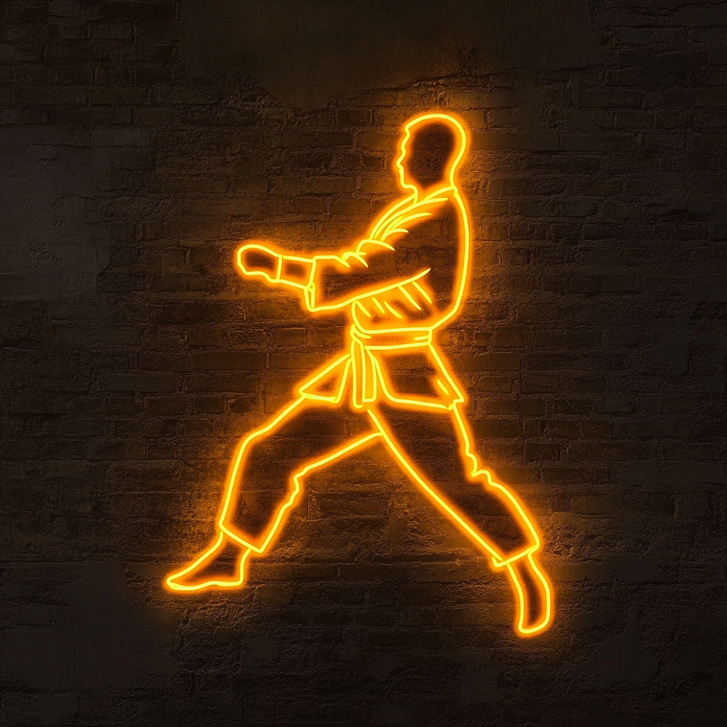 Karate - Yellow Neon Sign, 18 Inches