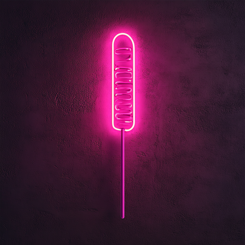 Kebab Skewer - Pink Neon Sign, 18 Inches